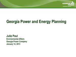 Julie Paul Lecture: Georgia Power and Energy Planning