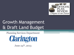 Draft Land Budget Presentation