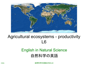 Agricultural ecosystems