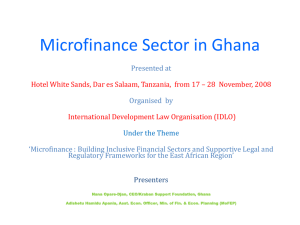 Microfinance Sector in Ghana