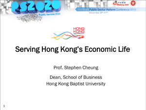 Serving Hong Kong`s Economic Life