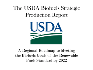The USDA Biofuels Strategic Production Report