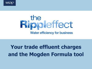 Trade effluent charges and how to use the Mogden Formula tool