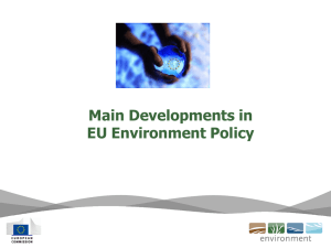 the EU`s presentation on main development in its environmental