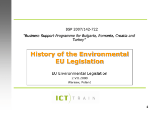 History of the Environmental EU Legislation