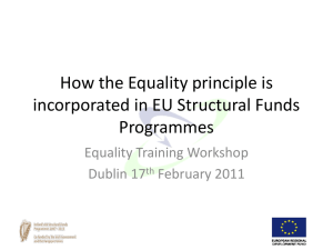 How the Equality principle is incorporated in EU Structural