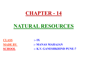 CHAPTER – 14 NATURAL RESOURCES