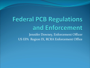 U.S. EPA Staff Perspective on Polychlorinated Biphenyls (PCBs