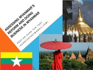 NEW DEVELOPMENTS IN MYANMAR