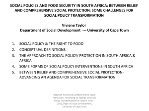 social policies and food security in south africa