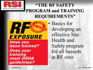 THE RF SAFETY PROGRAM and TRAINING REQUIREMENTS