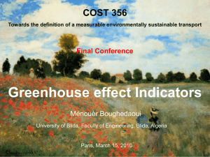 Greenhouse effect indicators