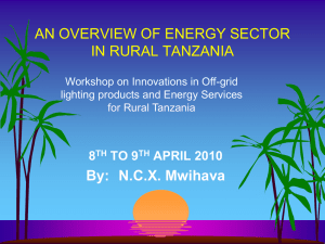 the status of renewable energy application in tanzania