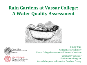 Rain Gardens at Vassar College: A Water Quality Assessment