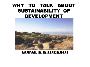 WHY TO TALK ABOUT SUSTAINABILITY DEVELOPMENT