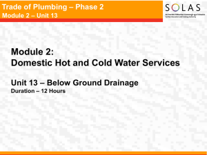 Trade of Plumbing – Phase 2 Module 2 – Unit 13
