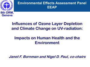 Influences of Ozone Layer Depletion ande Climate Change on UV