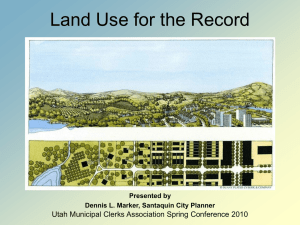 Land Use for the Record - Utah Municipal Clerks Association