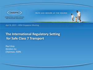 ISSPA presentation entitled “International Workshop on Transport of