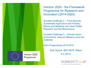 Horizon 2020 - the Framework Programme for Research
