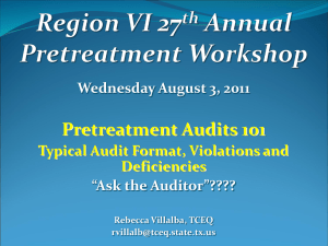 Audit Format, Violations and Deficiencies
