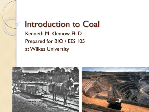 Introduction to Coal - Kenneth M. Klemow, Ph.D.