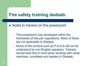 Fire Safety Training for Informal Set-ups:
