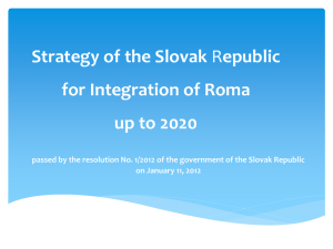 Strategy of the Slovak Republic for Integration of Roma up to 2020