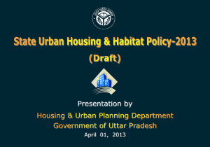 Draft for State Urban Housing & Habitat Policy-2013