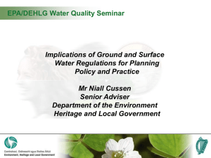 Implications of Ground and Surface Water Regulations for Planning