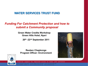 Funding For Catchment Protection and how to submit a Community