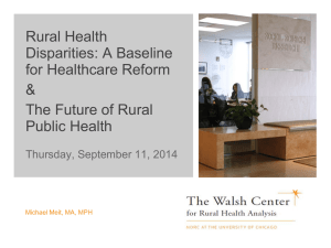 Workshop 23: Disparities in Rural Health Status