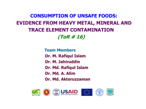 heavy metal, mineral and trace element contamination