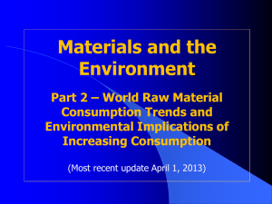 World Raw Material Consumption Trends and Environmental