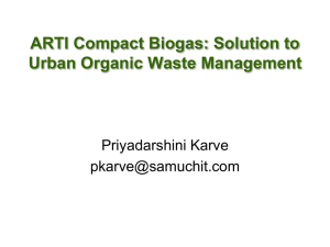 ARTI Compact Biogas: Solution to Urban Organic Waste