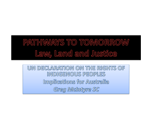 PATHWAYS TO TOMORROW Law, Land and Justice