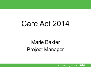 The Care Act 2014 - Presentation by Marie