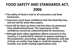 Food Saftey & Statndards Act