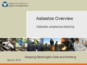 AsbestosAwarenessMay2010 - Washington State Healthcare
