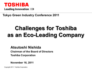 Toshiba`s Challenges as a Eco-Leading Company