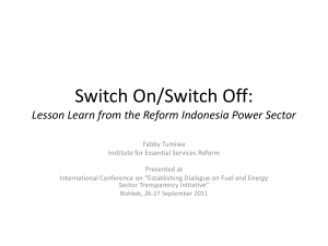 Switch On/Switch Off: Lesson Learn from the Reform Indonesia