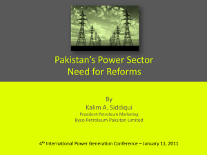 Kalim A Siddiqui Pakistan`s Power Sector Need