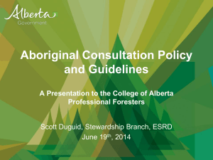 Aboriginal Consultation Policy - College of Alberta Professional
