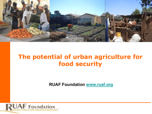Potential of Urban Agriculture for Food and Nutrition Security