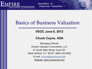 asics of Business Valuation