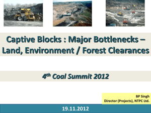 Major Bottlenecks – Land, Environment / Forest Clearances