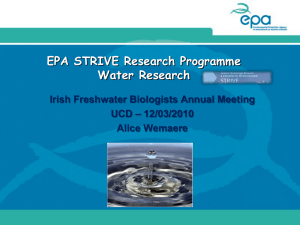 Overview of EPA-funded freshwater research – Dr Alice Wemaere