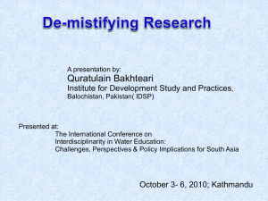 Deymistifying research a presentation by Quratul ain Bakhteari