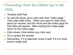 Chronology from the Gilded Age to Present