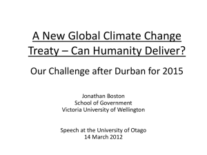 A New Global Climate Change Treaty – Can Humanity Deliver